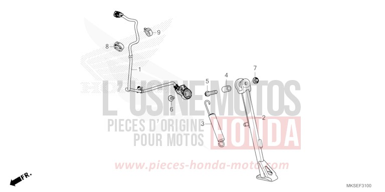 SEITENSTAENDER von Africa Twin DCT MAT BALLISTIC BLACK METALLIC (NHA86) von 2021